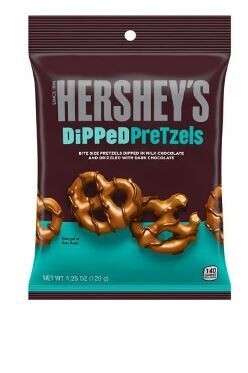 HERSHEY&#39;S DIPPED PRETZELS MILK CHOC. 4.25OZ