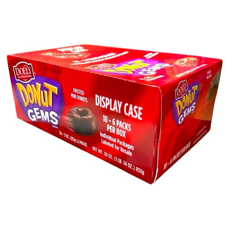 Dolly Madison Gems Mini  Frosted Mini Donut 10 - 6 PACKS PER BOX
