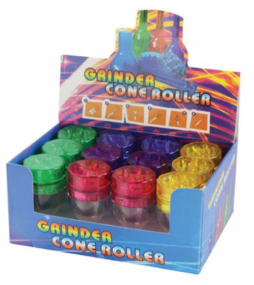 3-in-1 Cone Filler &amp; Grinder | 2pc | Assorted Colors | 12ct Display