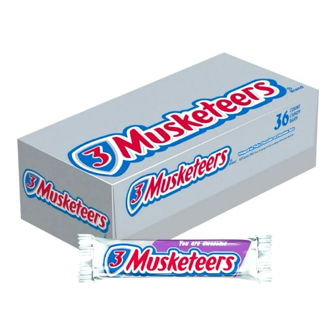 3 Musketeers Chocolate Candy Bars 36 Count 1.92 Oz