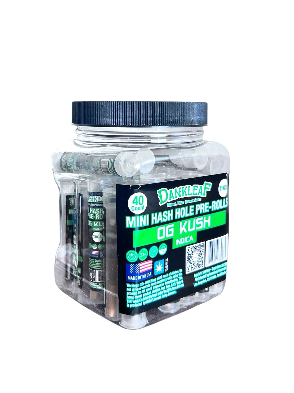 THCA - DANKLEAF MINI HASH HOLE PREROLLS 40CT - 1G EACH