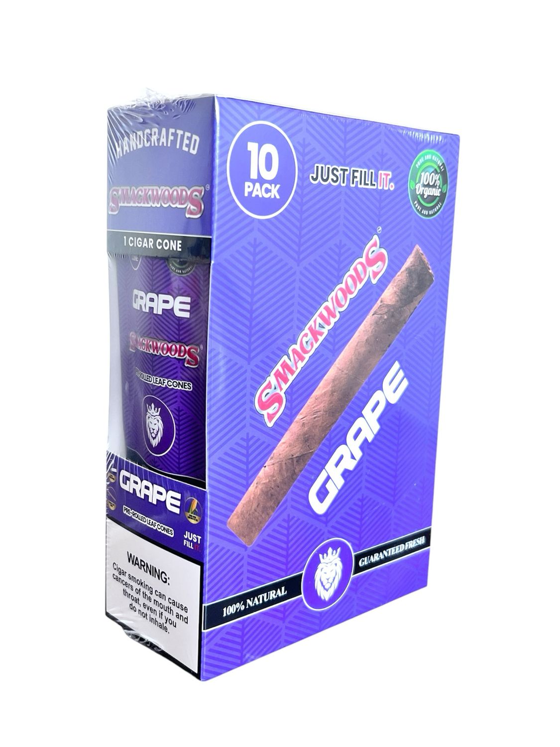 SMACK LEAF CONES - GRAPE - 1 CT PER PACK - 10 PER BOX