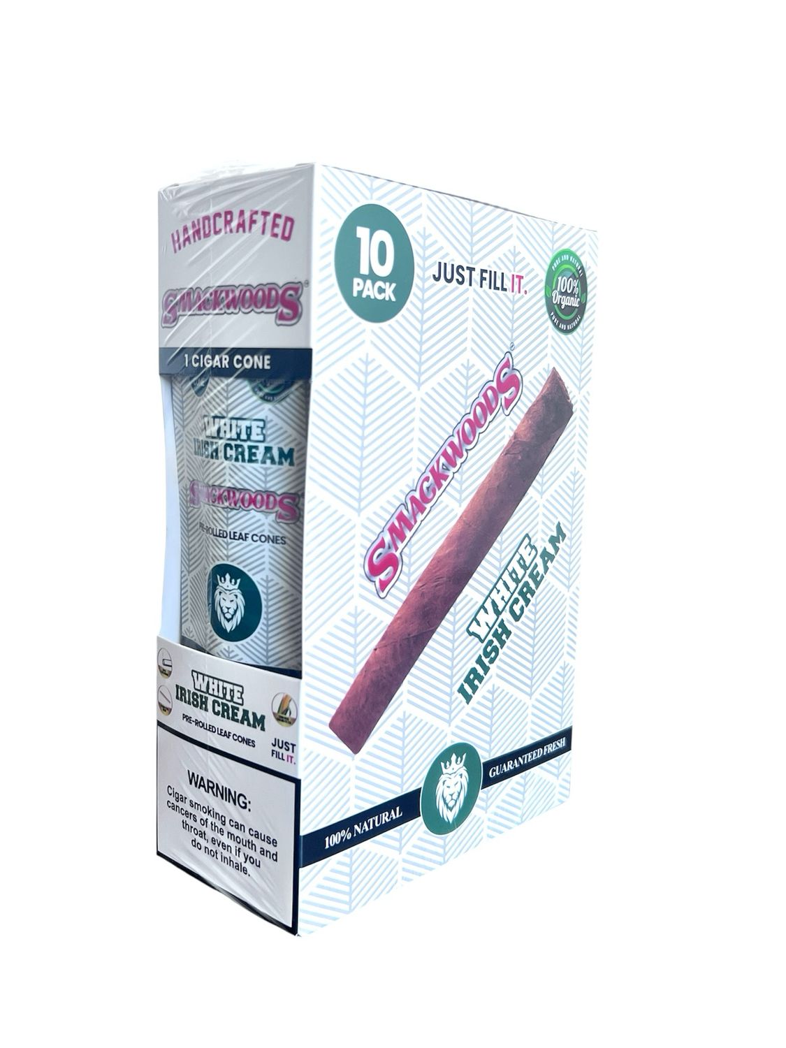 SMACK LEAF CONES - WHITE IRISH CREAM - 1 CT PER PACK - 10 PER BOX