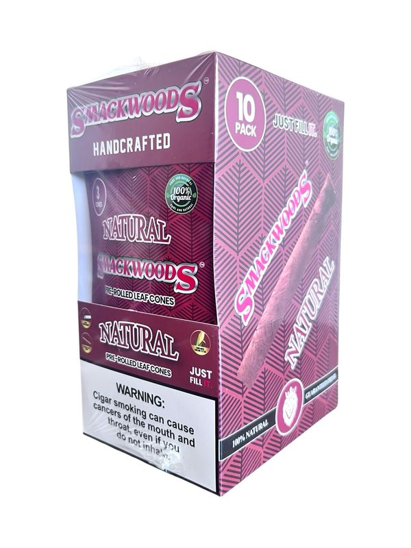 SMACK LEAF CONES - NATURAL - 3 CT PER PACK - 10 PER BOX