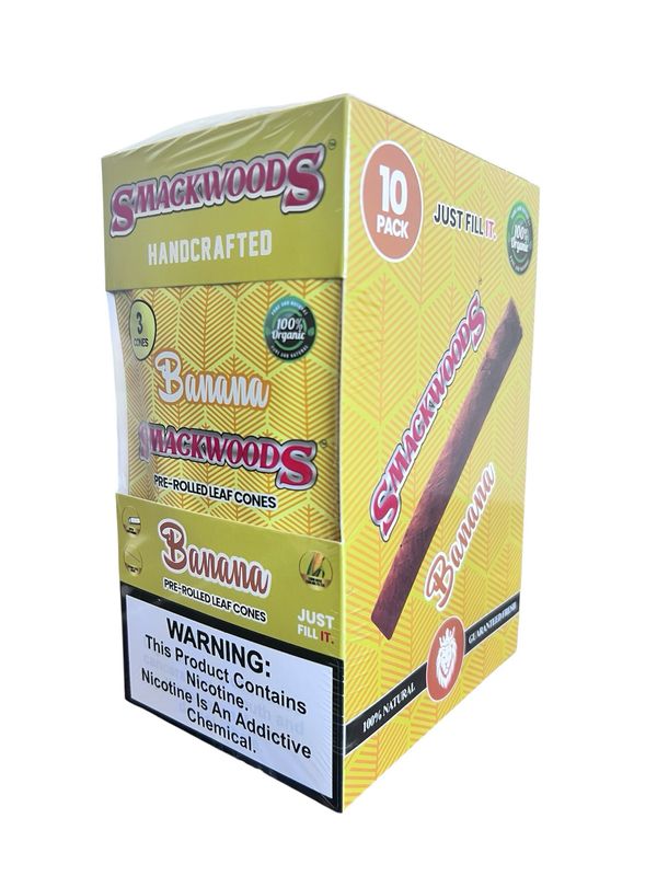 SMACK LEAF CONES - BANANA - 3 CT PER PACK - 10 PER BOX