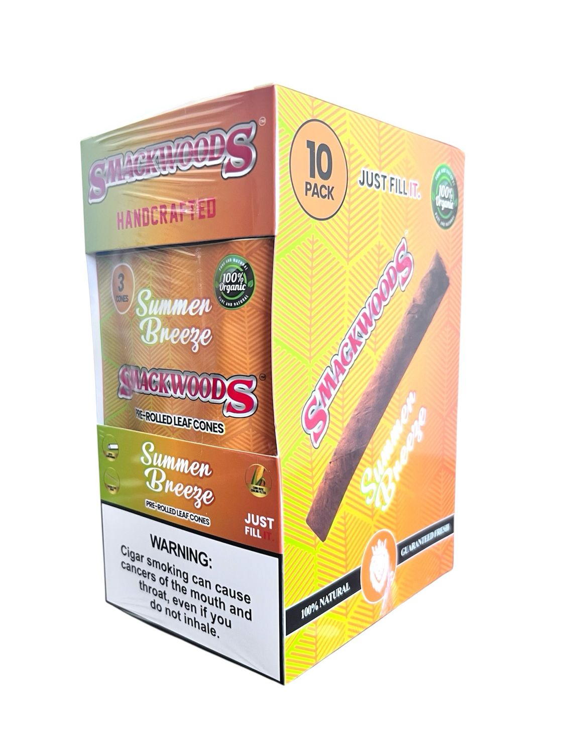 SMACK LEAF CONES - SUMMER BREEZE - 3 CT PER PACK - 10 PER BOX