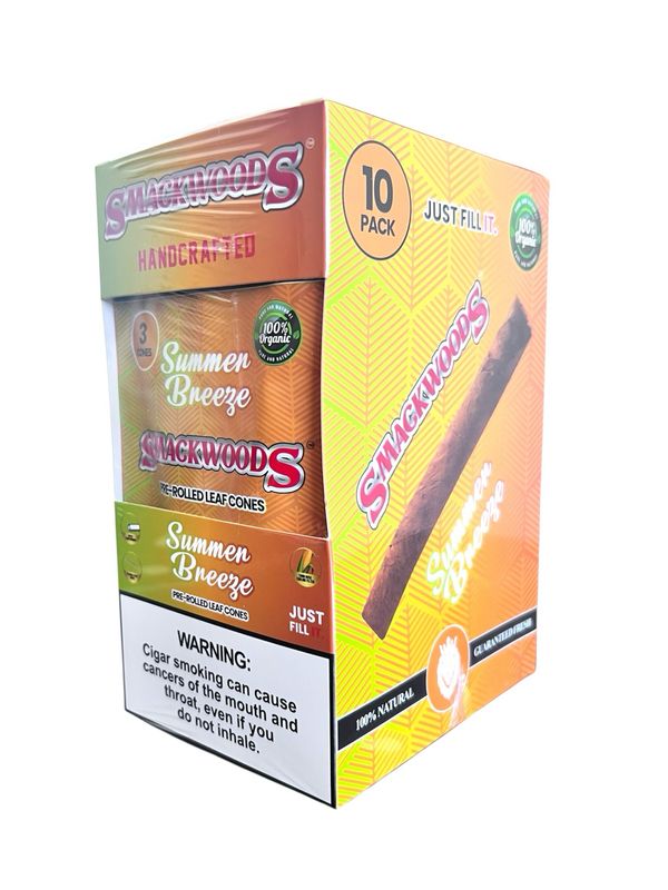 SMACK LEAF CONES - SUMMER BREEZE - 3 CT PER PACK - 10 PER BOX