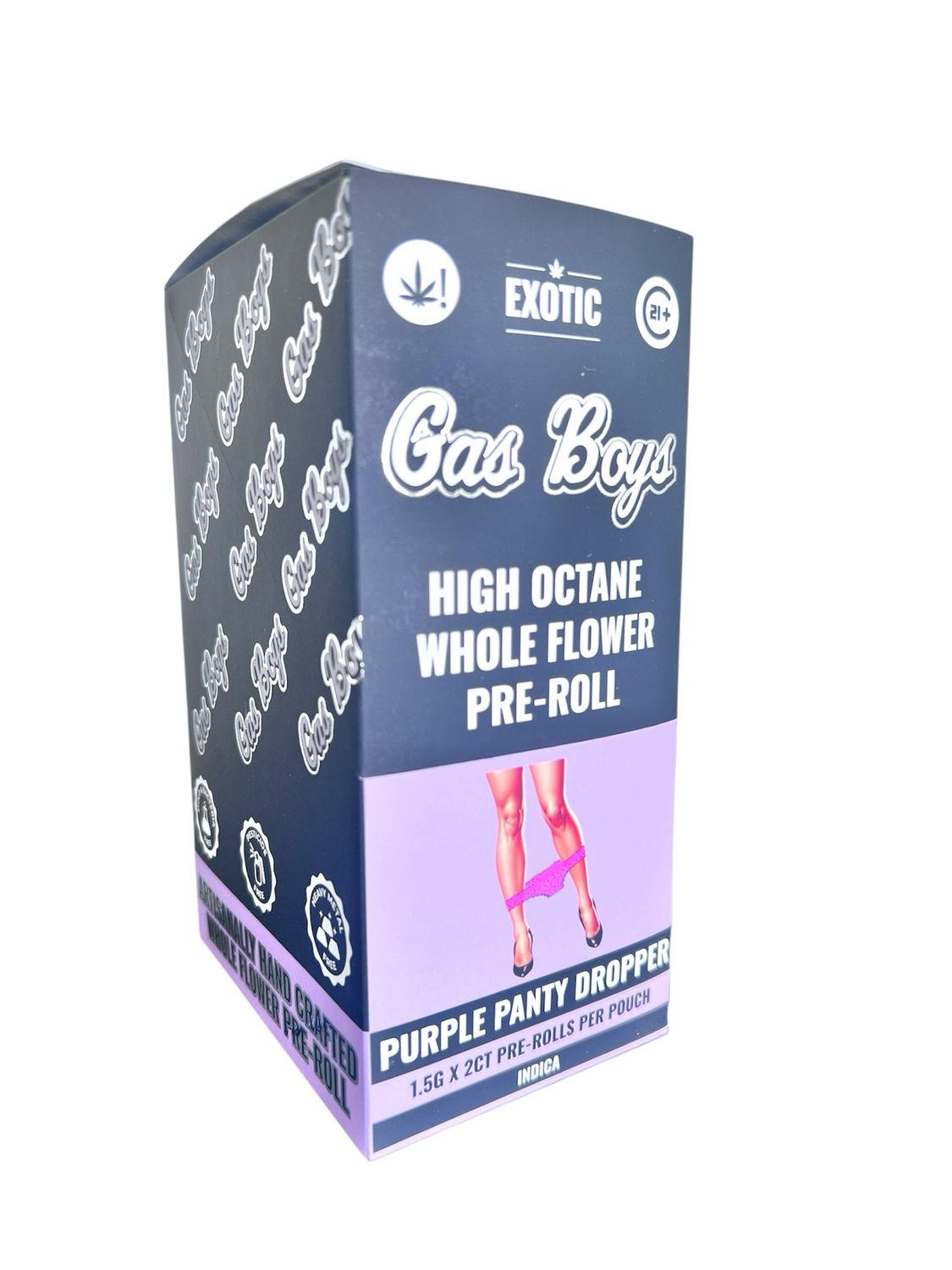 GAS BOYS EXOTIC PRE ROLL - INDICA - PURPLE PANTY DROPPER - 1.5G /2 JOINT - 10 CT