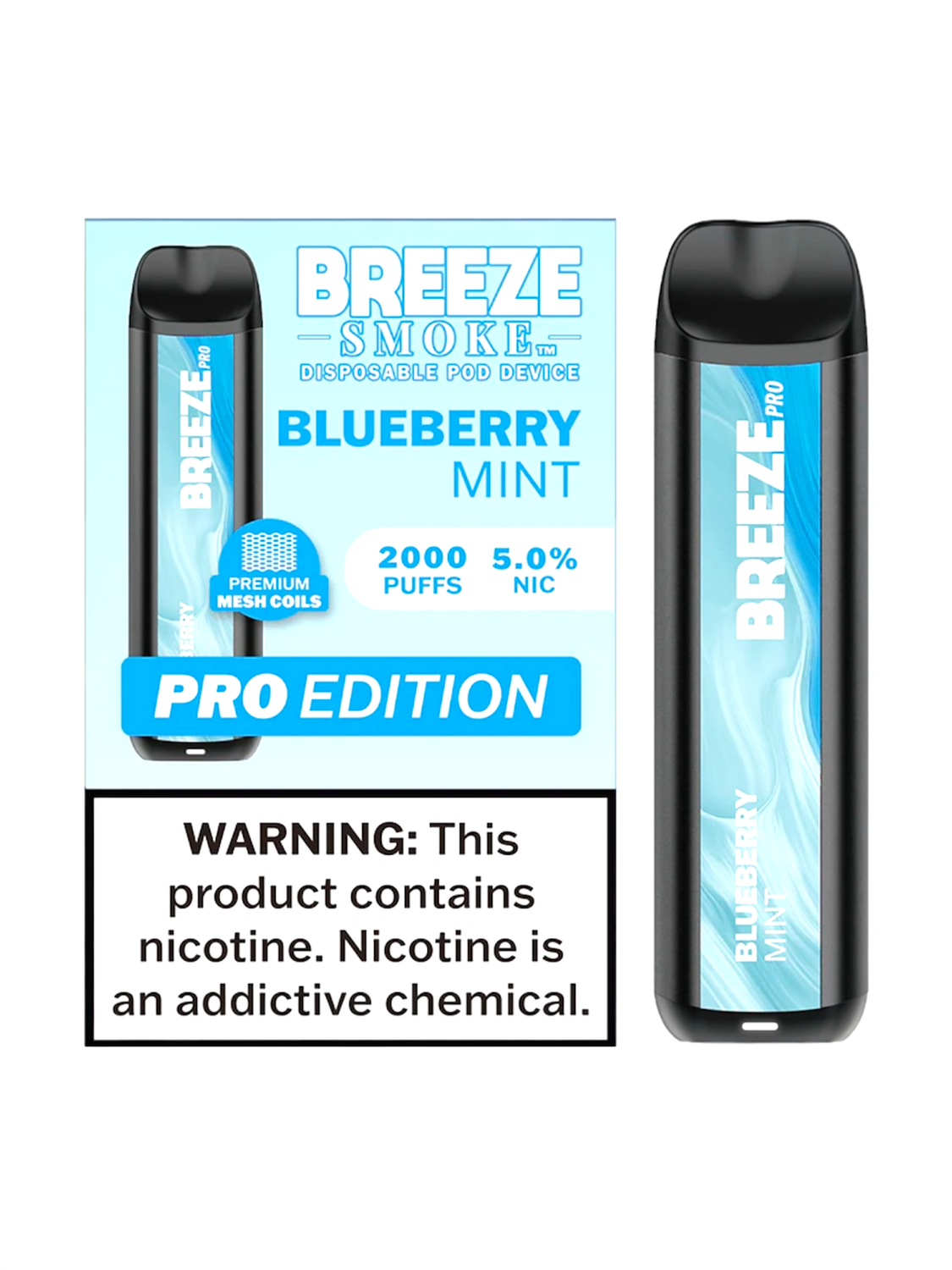 BREEZE PRO 2K PUFFS - BLUEBERRY MINT