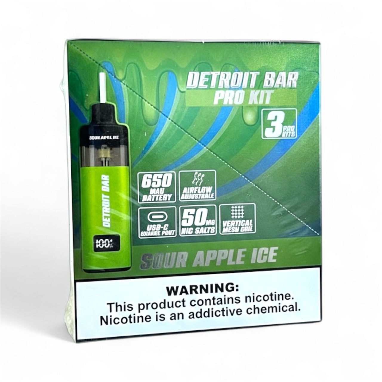 DETROIT PRO KITS 30K PUFFS - SOUR APPLE ICE