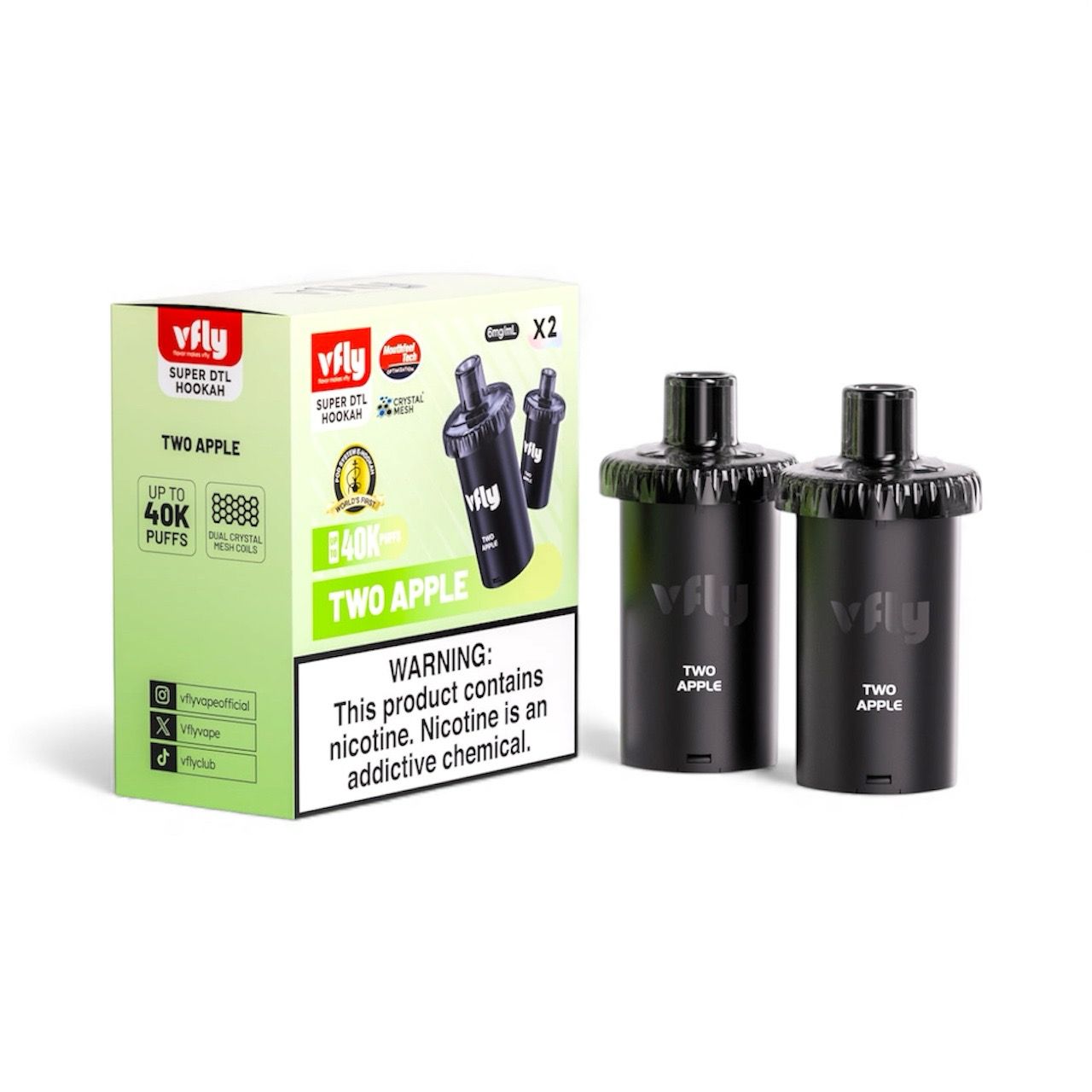 V FLY HOOKAH PODS - TWO APPLE