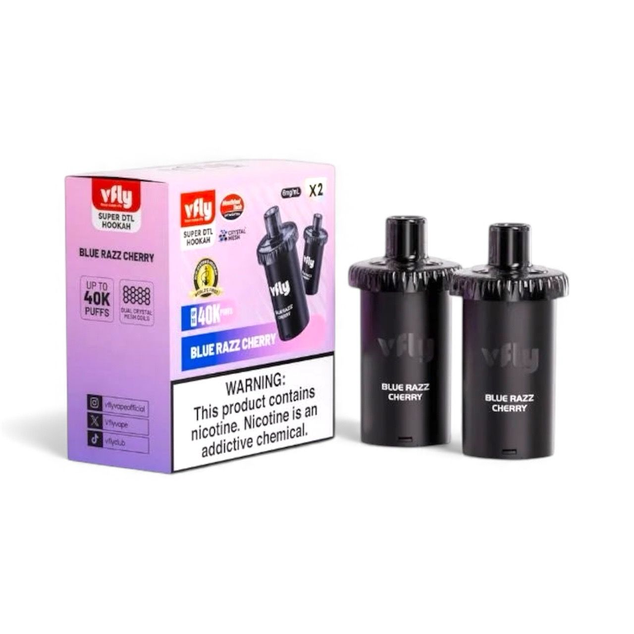 V FLY HOOKAH PODS - BLUE RAZZ CHERRY