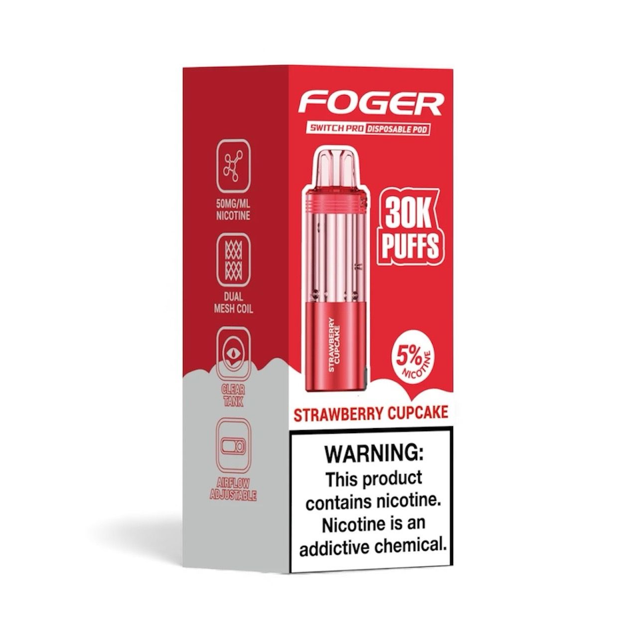 FOGER SWITCH PRO (POD ONLY) 30K PUFFS - STRAWBERRY CUPCAKE