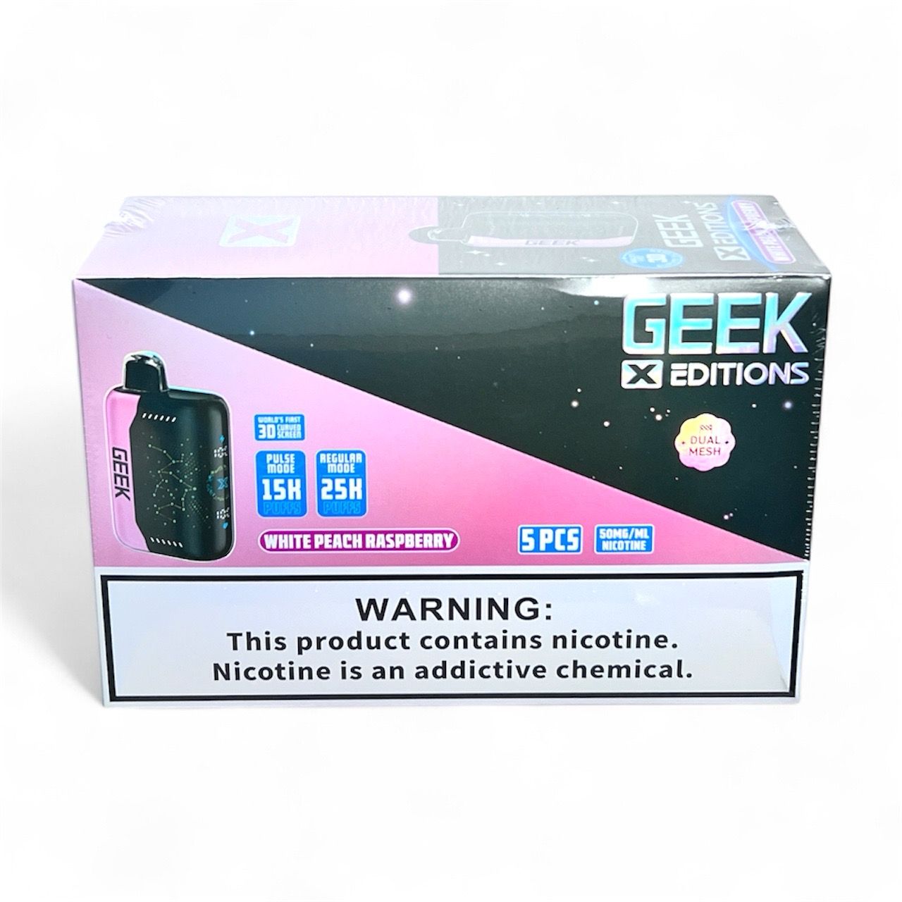 GEEK X ADDITION 25K PUFFS - WHITE PEACH RASPBERRY
