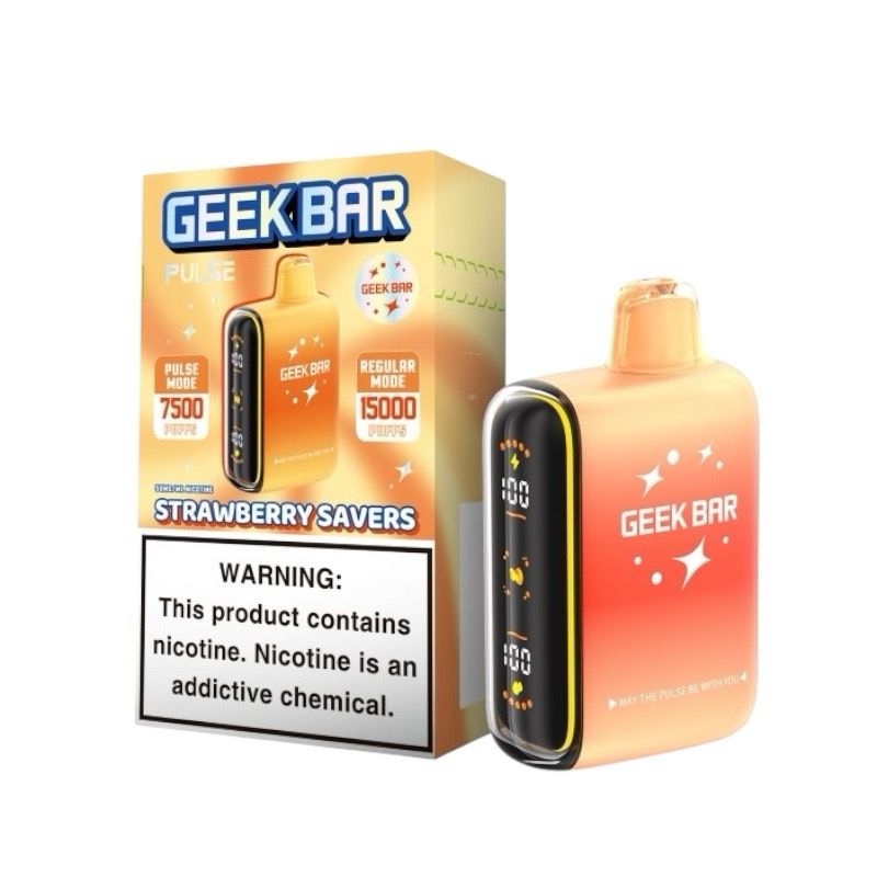 GEEK BAR PULSE 15K PUFFS - STRAWBERRY SAVERS