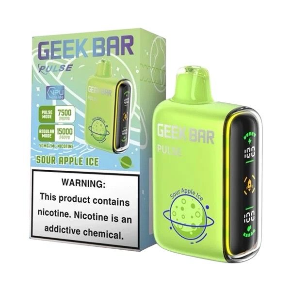 GEEK BAR PULSE 15K PUFFS - SOUR APPLE ICE