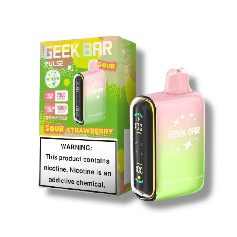 GEEK BAR PULSE 15K PUFFS - SOUR STRAWBERRY