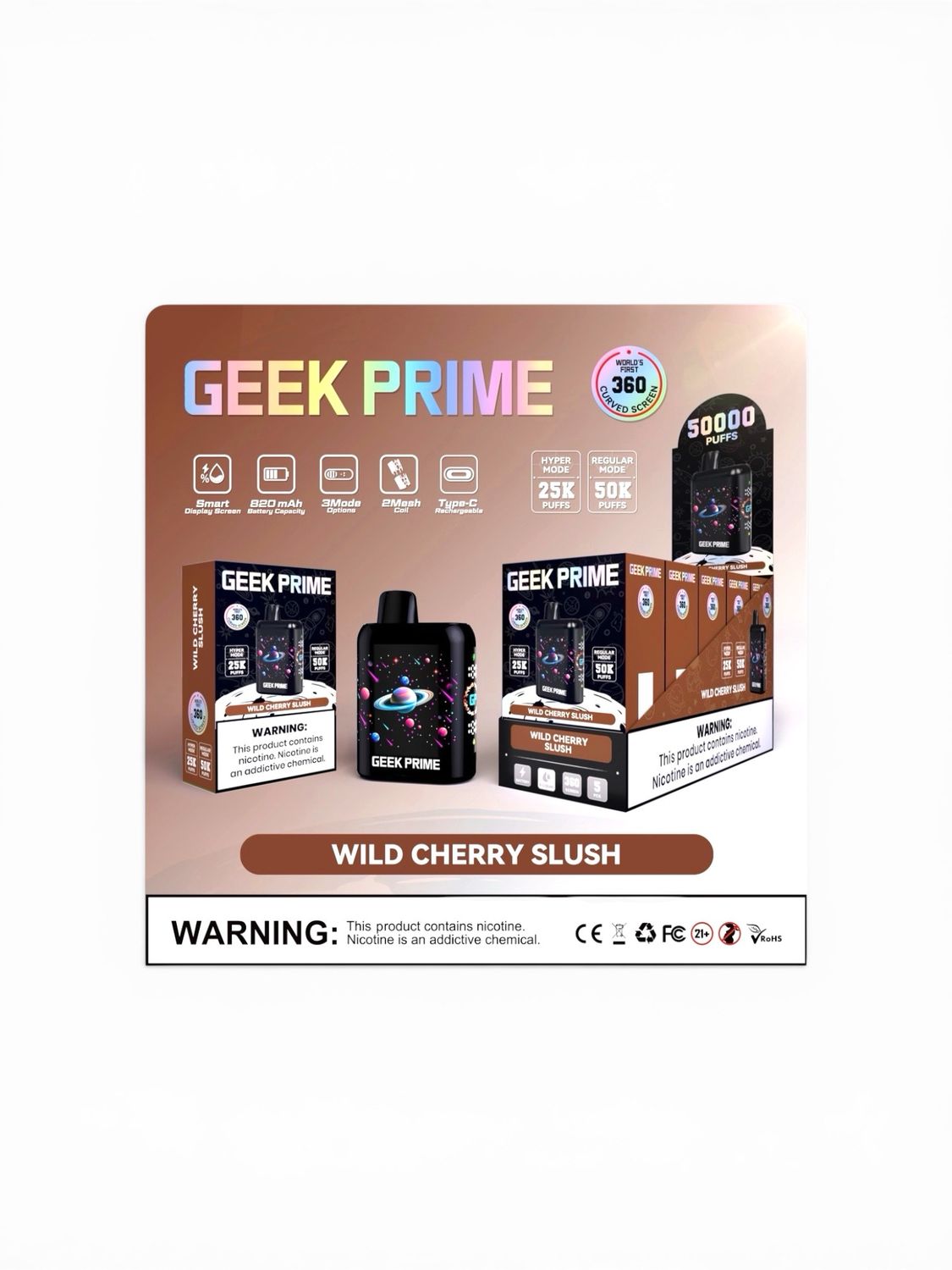 GEEK PRIME 50K PUFF - WILD CHERRY SLUSH