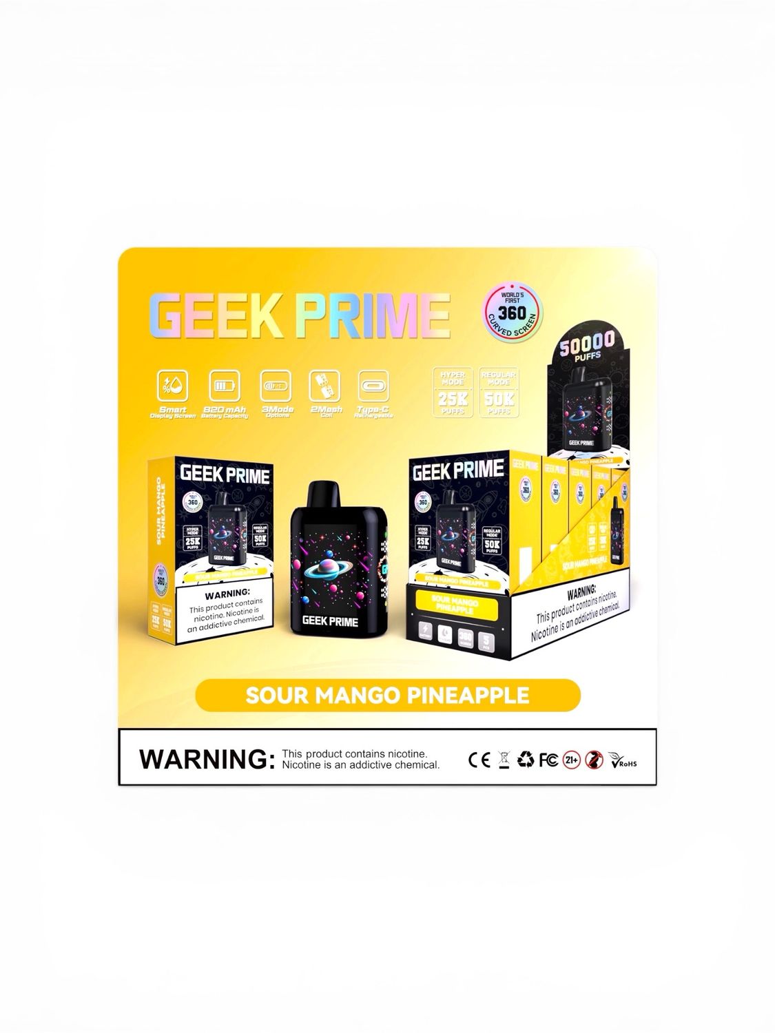 GEEK PRIME 50K PUFF - SOUR MANGO PINEAPPLE