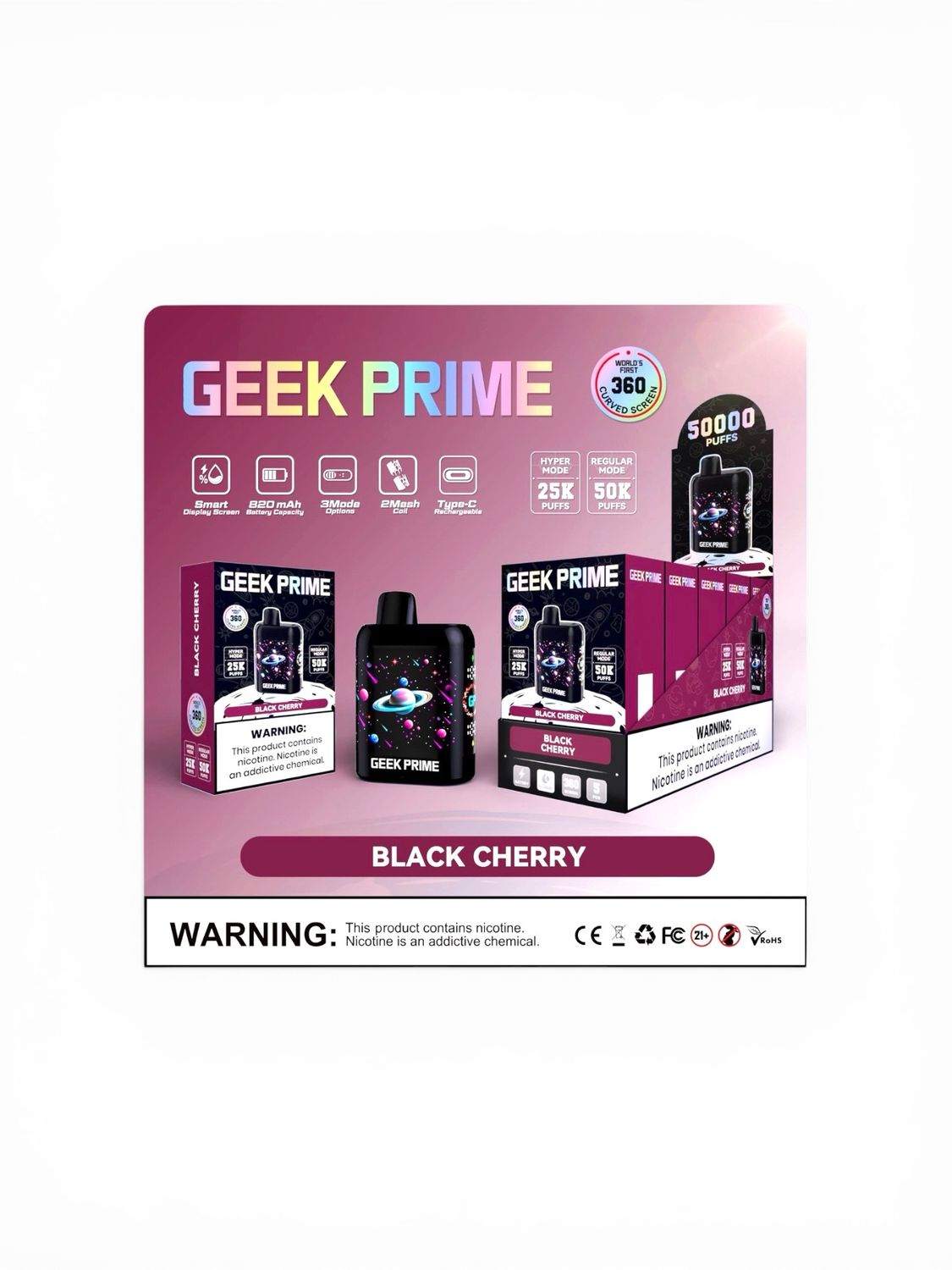 GEEK PRIME 50K PUFF - BLACK CHERRY