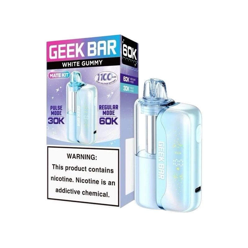 GEEK BAR MATE KIT 60K PUFFS - WHITE GUMMY ICE