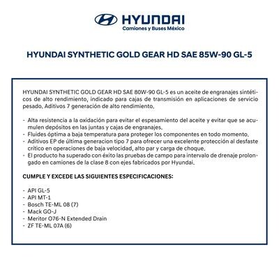 Aceite sintético para transmisión SAE 85W-90 GL-5 19 litros