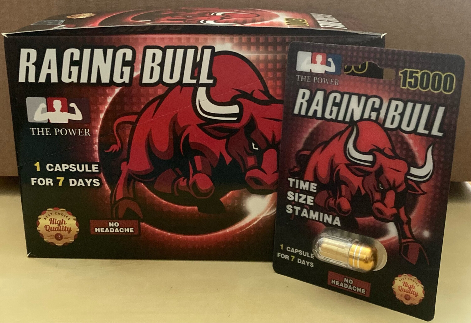 RAGING BULL 15000 (4000mg.) 24 CAPSULES PER BOX