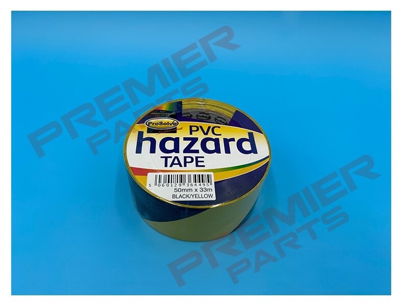 PVC SELF ADHESIVE HAZARD TAPE - BLACK/YELLOW 50MM x33M