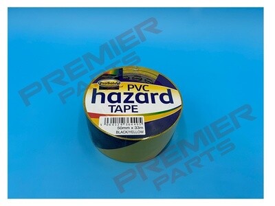 PVC SELF ADHESIVE HAZARD TAPE - BLACK/YELLOW 50MM x33M