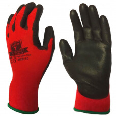 PU GLOVE RED  CUT1, Size: 9 - LARGE