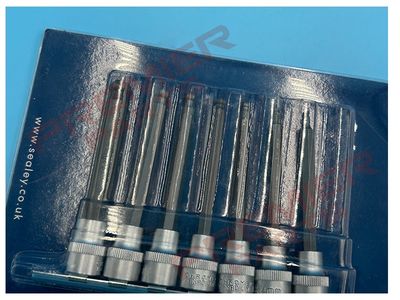 Ball-End Hex Socket Bit Set 7pc Metric 3/8"Sq Drive 100mm
