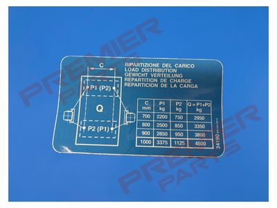 LOAD DISTRIBUTION LABEL (4500REV)  EN1493-2010