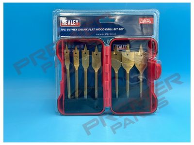Flat Wood Drill Bit Set 7pc Titanium Coated