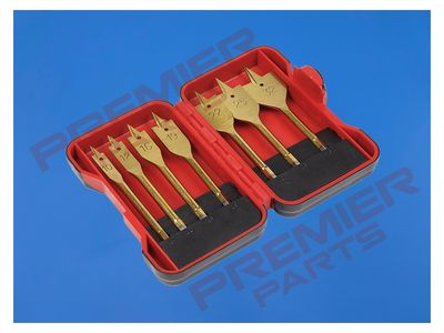 Flat Wood Drill Bit Set 7pc Titanium Coated