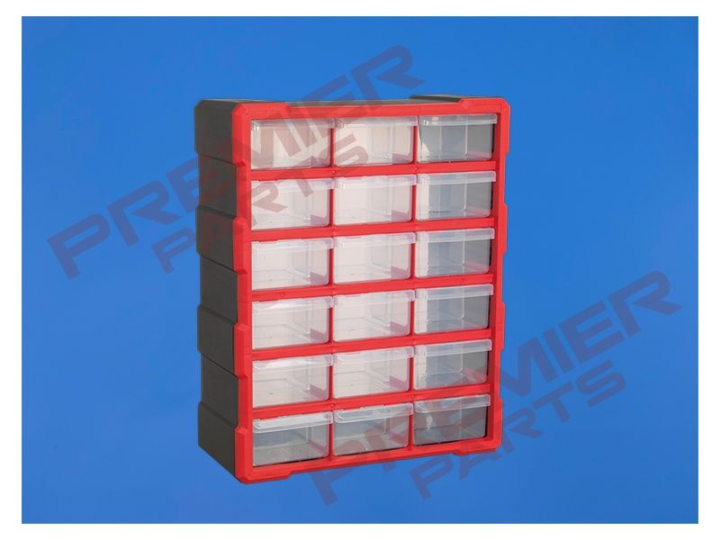 Cabinet Box 18 Drawer - Red/Black
