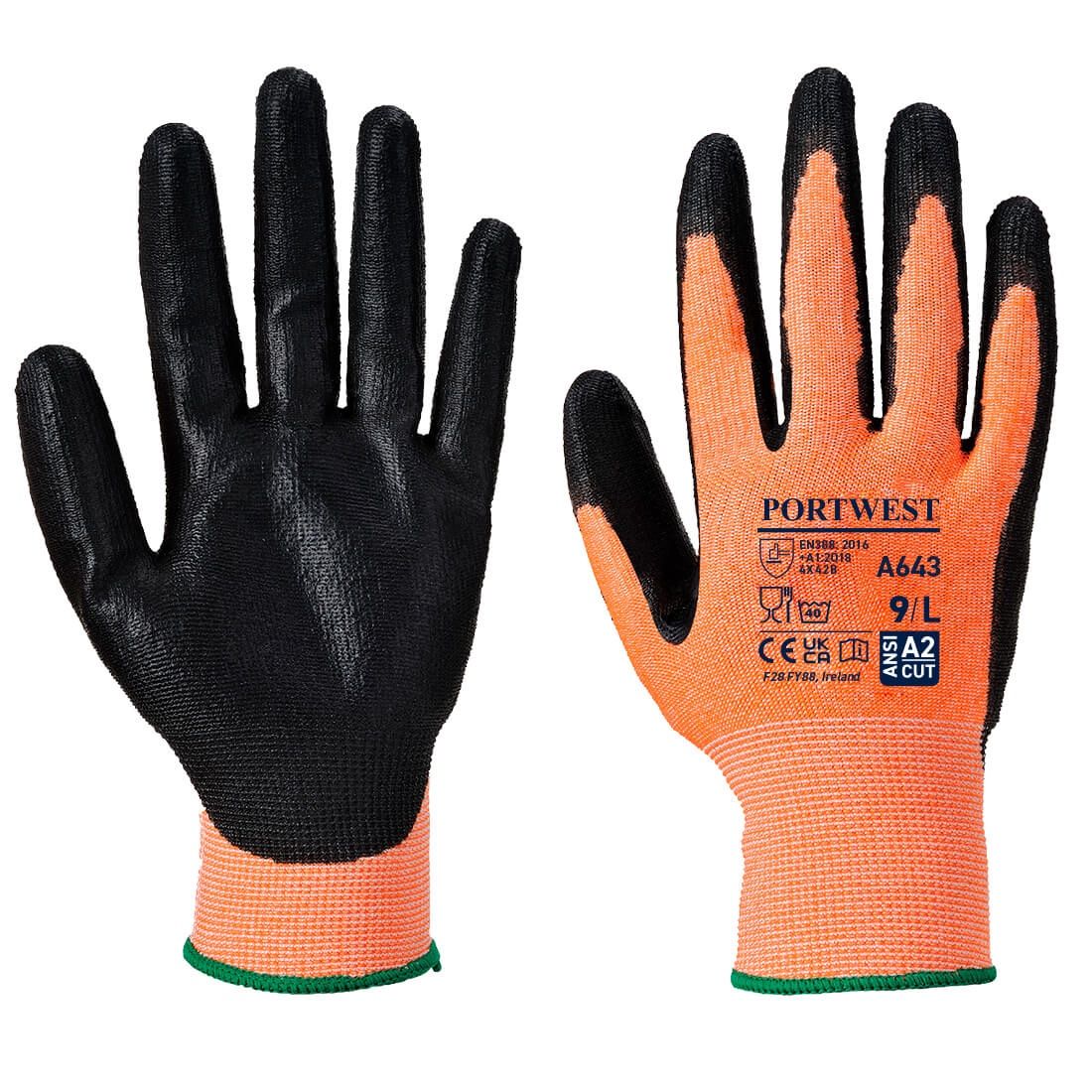PORTWEST A643 - Amber Cut Glove - Nitrile Foam, Size: MED
