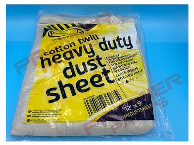COTTON TWILL DUST SHEET 12&quot;X9&quot; (3.6X2.7M)