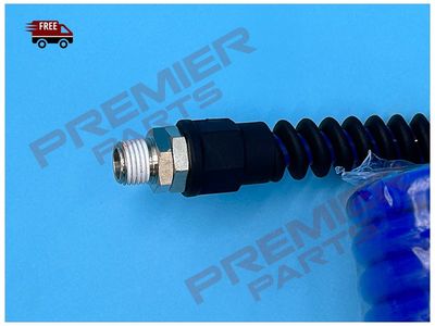 6.5mm x 10mm PU Ester Coil Recoil hose 12m Blue c/w 1/4" BSPT Male