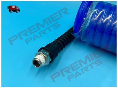 6.5mm x 10mm PU Ester Coil Recoil Hose 15m Blue c/w 1/4" BSPT Male
