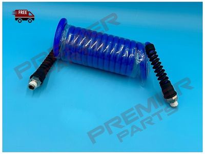 6.5mm x 10mm PU Ester Coil Recoil Hose 3m Blue c/w 1/4&quot; BSPT Male