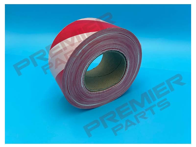 BARRIER TAPE RED / WHITE 500M X 70MM