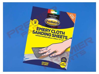 PROSOLVE EMERY PAPER 9X11 - 60 GRIT (PACK OF 5)