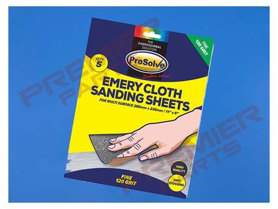 PROSOLVE EMERY PAPER 9X11 - 120 GRIT (PACK OF 5)