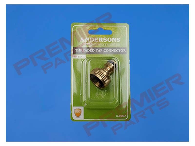Brass Threaded Tap Connector, 1/2&quot; - 3/4&quot; BSP