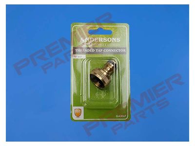 Brass Threaded Tap Connector, 1/2&quot; - 3/4&quot; BSP