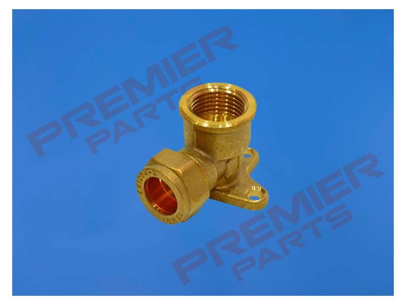 Compression Female Wall Elbow, Brass, 15mm