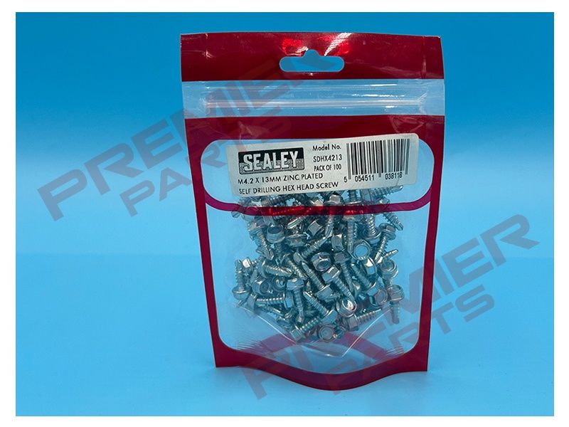 Zinc Plated Self-Drilling Hex Head Screw 4.2 x 13mm - Pack of 100