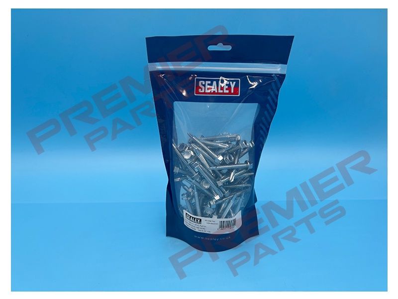 Zinc Plated Self-Drilling Hex Head Screw 6.3 x 50mm - Pack of 100 10mm Hex Head