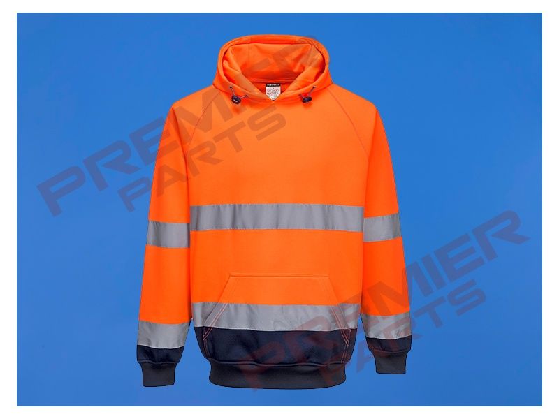 B316 - Hi-Vis Contrast Hoodie, Colour: Hi-Vis Orange, Size: Small