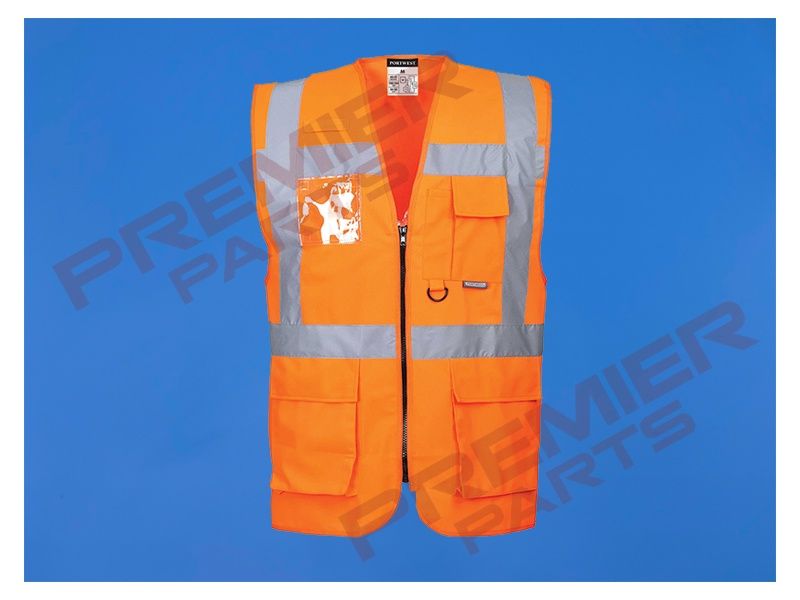 S476 - Berlin Hi-Vis Executive Vest - Full Zip, Colour: Hi-Vis Orange, Size: Small